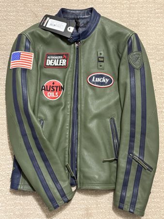 Giacca in pelle Blauer cafe racer L new