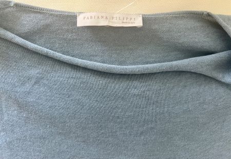Fabiana Filippi top bleu/ gris avec de la soie