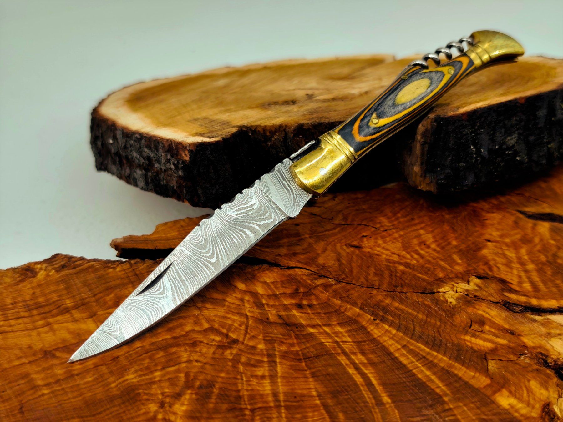Accessori: Laguiole Damast Messer Klappmesser echtes Damastmesser – Nuovo e nell'imballaggio originale da Arlesheim venduto da Premius_1 1