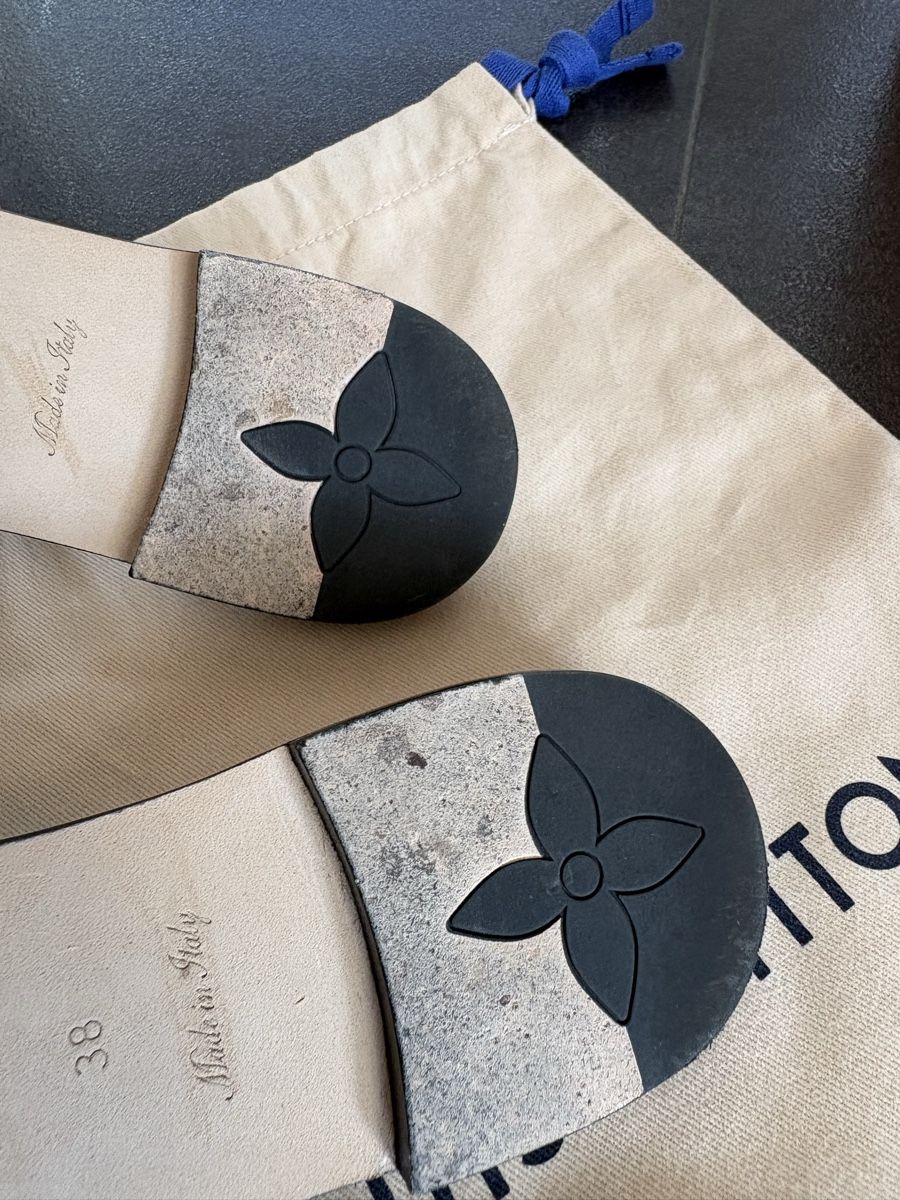 Louis Vuitton Damenschuhe: Louis Vuitton Pantolette 38 – Neu (gemäss Beschreibung) aus Fehren von Frischki 7