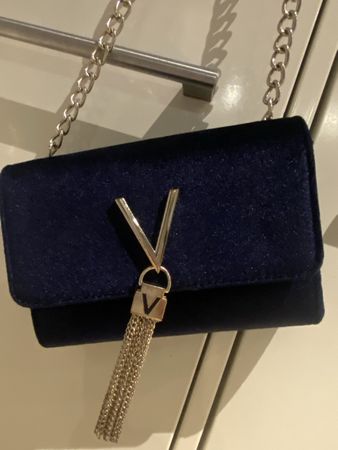 Valentino Bags Samt-Umhängetasche Dunkelblau