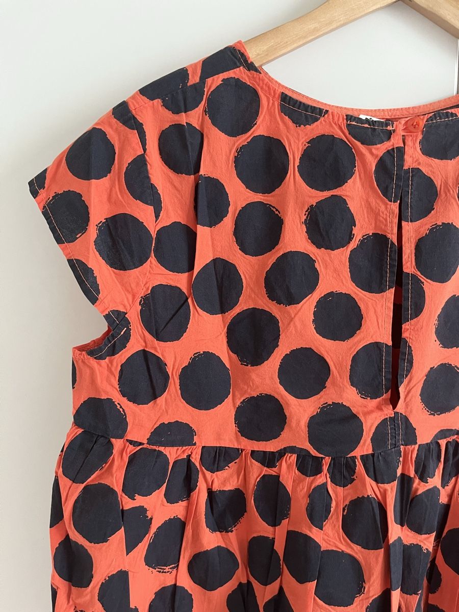 Chemisiers: Damen Bluse orange mit dunkelblauen Punkte – D'occasion à Zürich par vitobossha 2