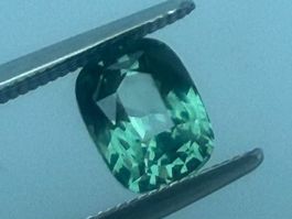 SAPHIRE bläulich/grün teal cushion  1.39cts