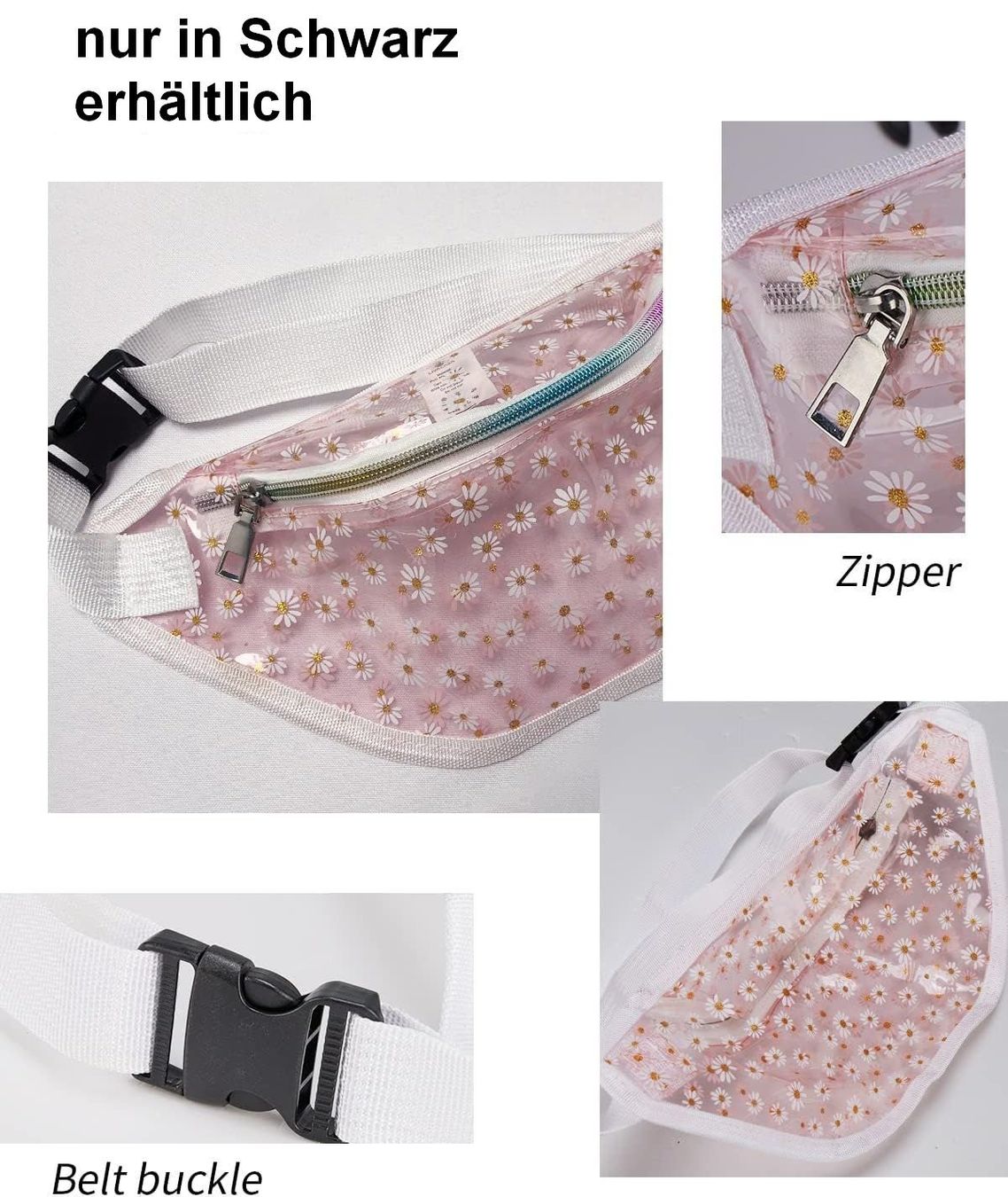 Taschen für Damen: Livacasa Bauchtasche transparent schwarz – Neu und originalverpackt aus Zürich von buyfinest 4