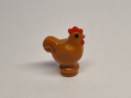 LEGO 1413pb01 Dark Orange Chicken with Black Eyes, Red Comb