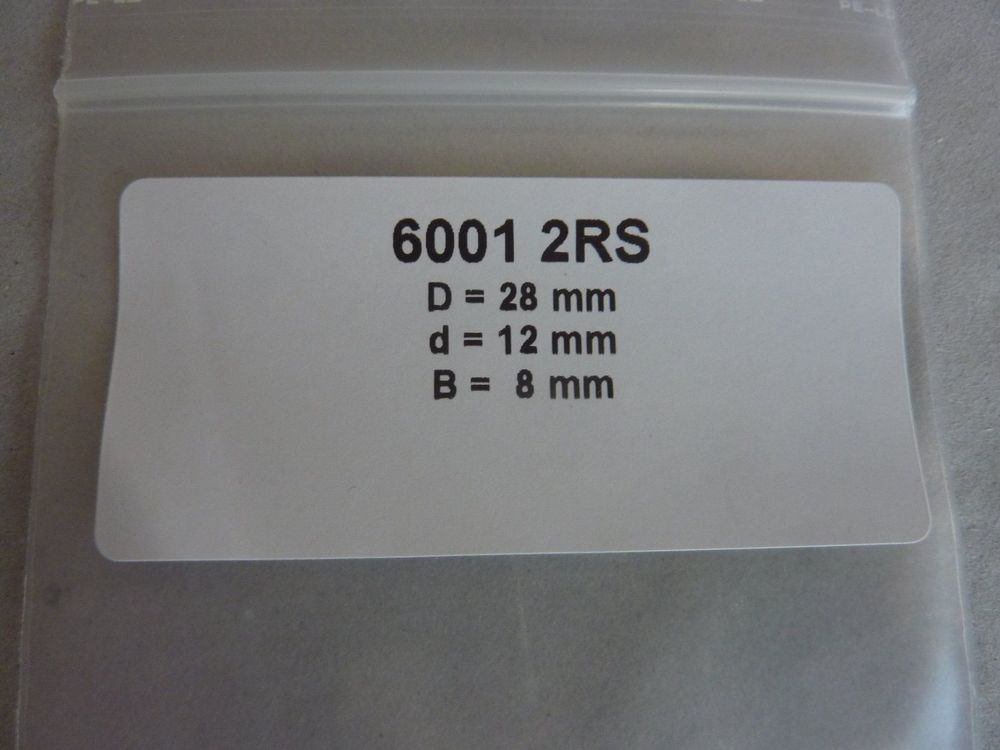 QUARKZMAN 6er Set Kugellager 6001-2RS - 12x28x8mm Für Motoren & Präzisionsgeräte