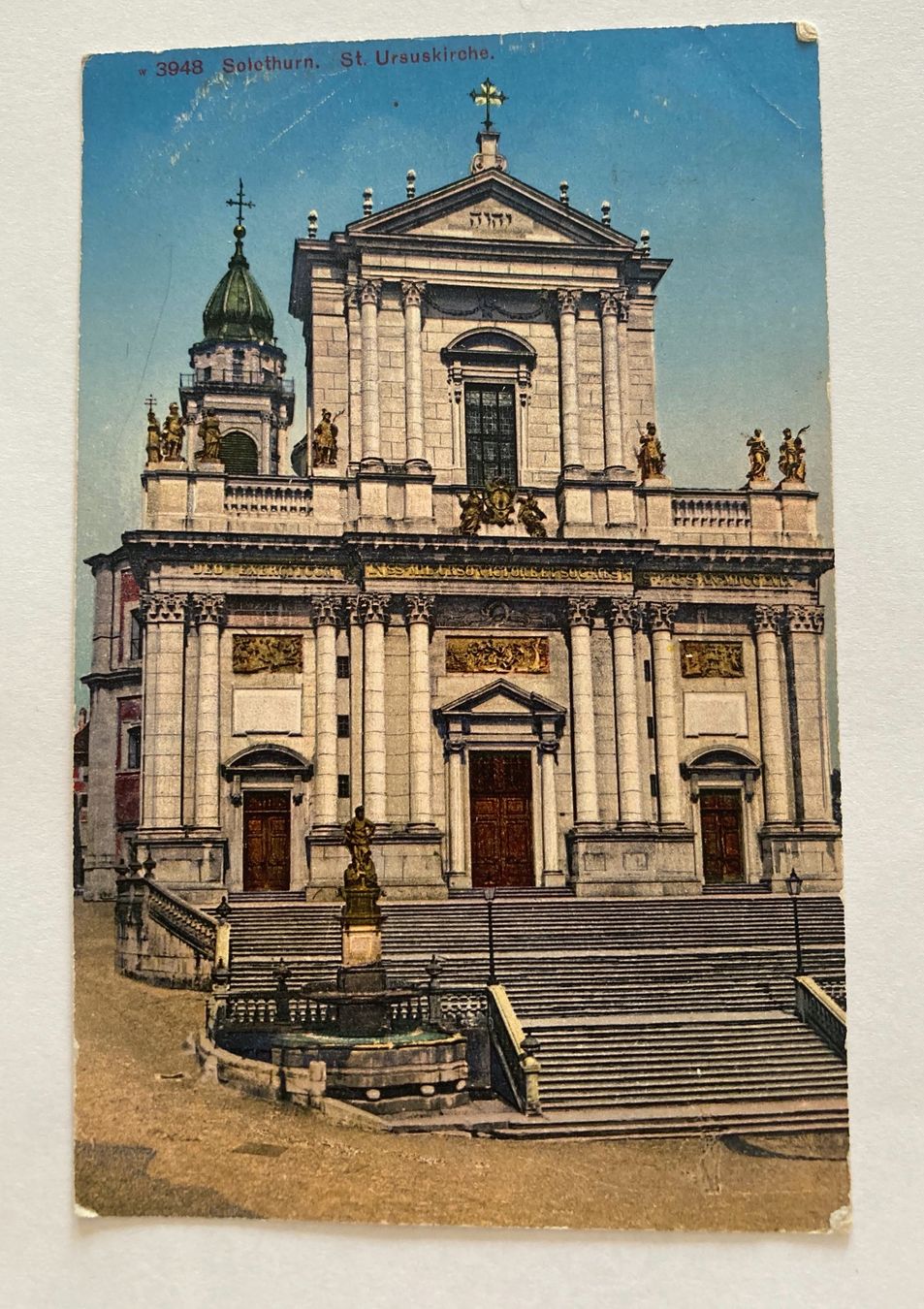 Ansichtskarten: Ansichtskarte Solothurn, St. Ursuskirche, 1923 – Gebraucht aus Bern von wilhelmine02