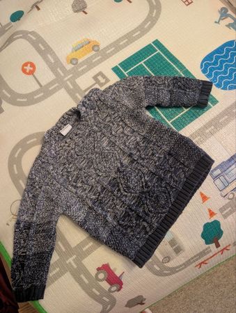 Kinder Pullover Smile blau meliert Grösse 80 neuwertig