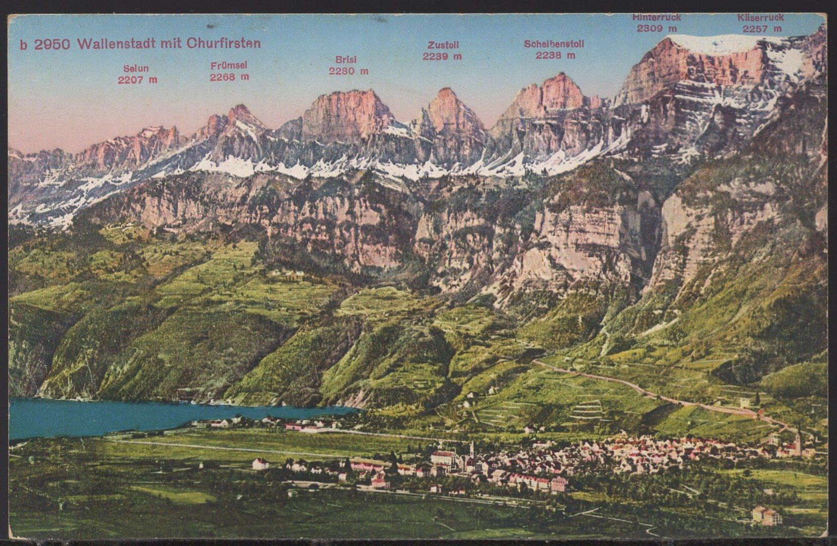Cartoline postali: Walenstadt mit Churfirsten    Luftbild – Usato da Aarau venduto da kufi44