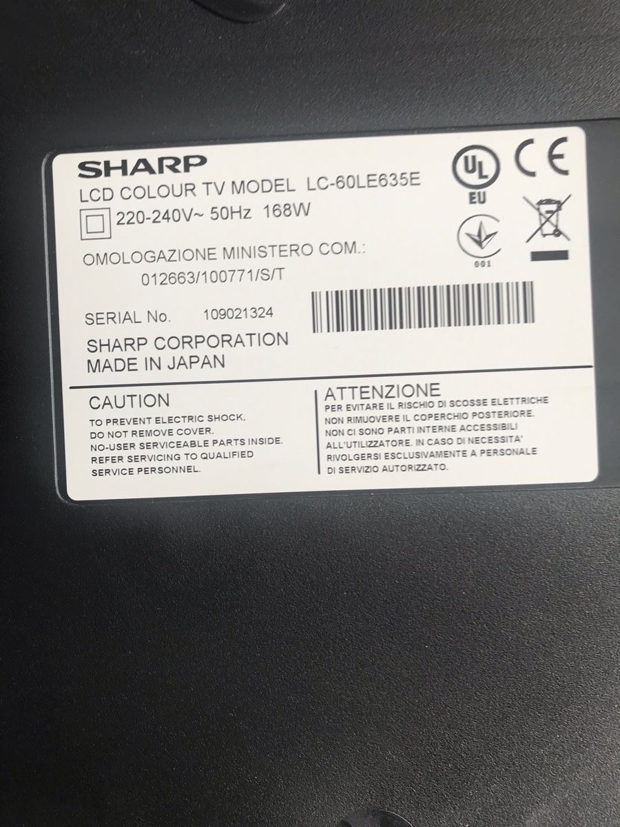 Sharp Fernseher: Fernseher Sharp AQUOS Modell LCD COLOR LC-60LE635E – Gebraucht aus Sirnach von Famisa 4