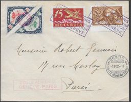 1925 Brief Geneve - PARIS F3 + F6 zwei VIGNETTEN Top ab 1.-