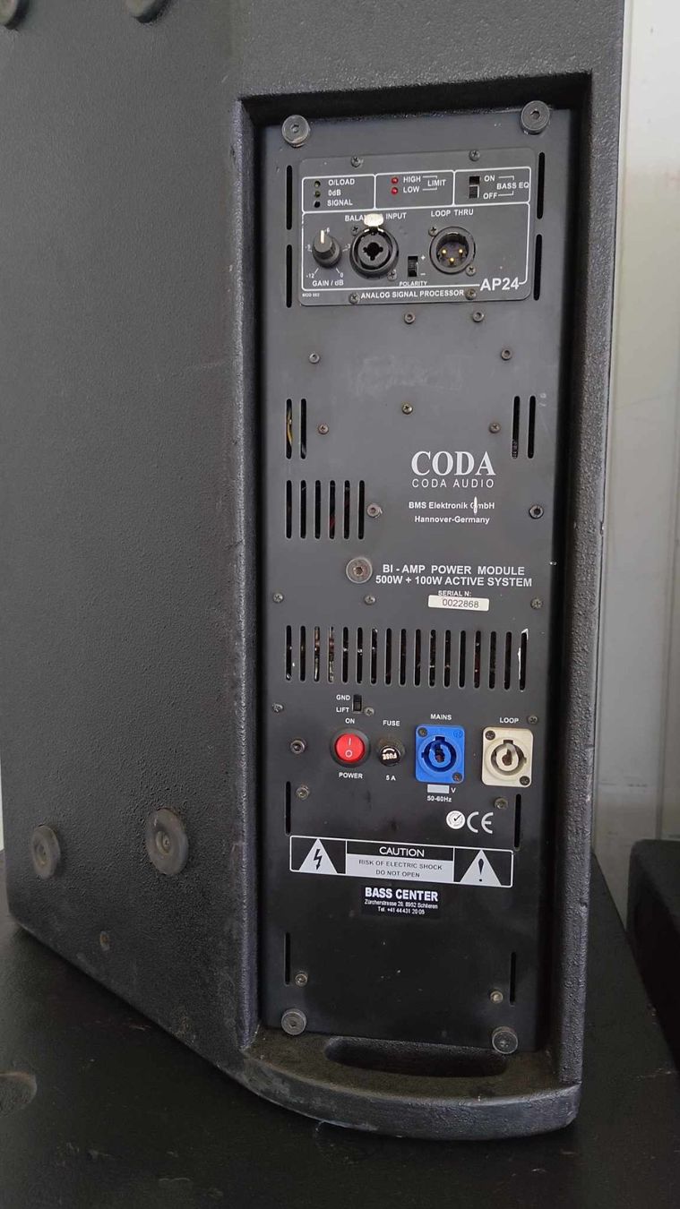 Casse acustiche: Coda Audio P.A. – Usato da Schlieren venduto da Basscenter 6