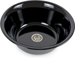 Edelstahl Spülbecken 28cmØ Schwarz