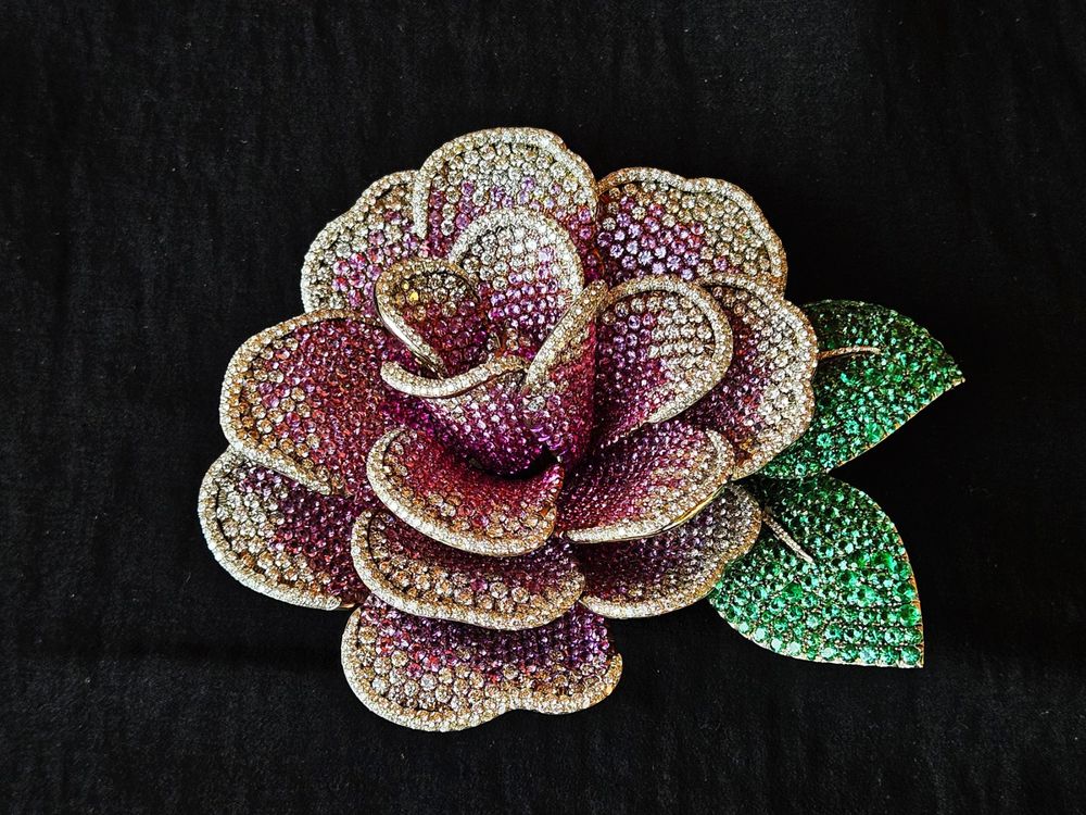 Blumenbroschen Set - 4 Große Rosenblumen Aus Stoff Für Kleidung Und Accessoires