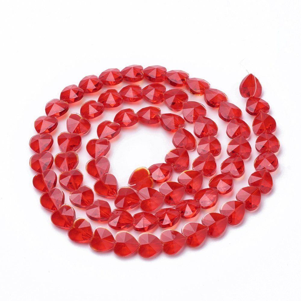 Perle (finte): 5 Herzen Glas Luxus rot facettiert 14mm – Nuovo (secondo la descrizione) da Alpnachstad venduto da perlengaby 1