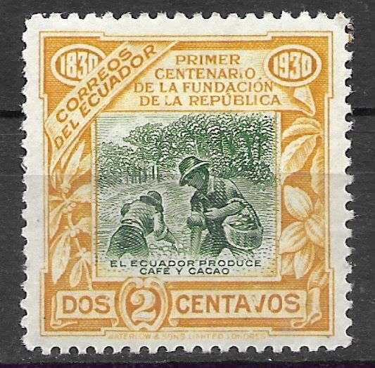 Alle Briefmarken: Ecuador 1930: Kakaoplantage – Gebraucht aus Zürich von Rainstamps