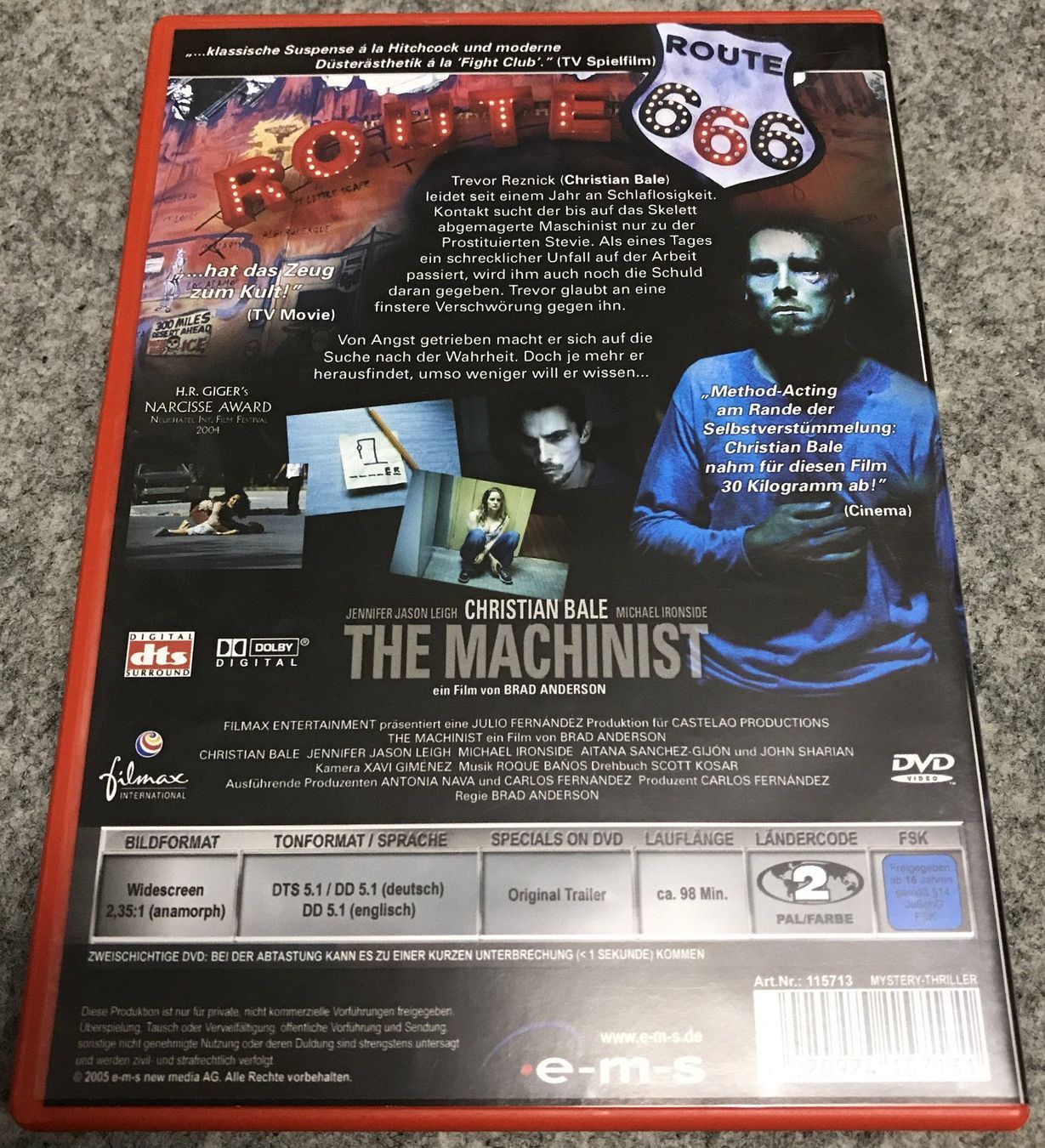 Tutti i DVDs: DVD- The Machinist – Usato da Guntershausen venduto da Gloominati 1