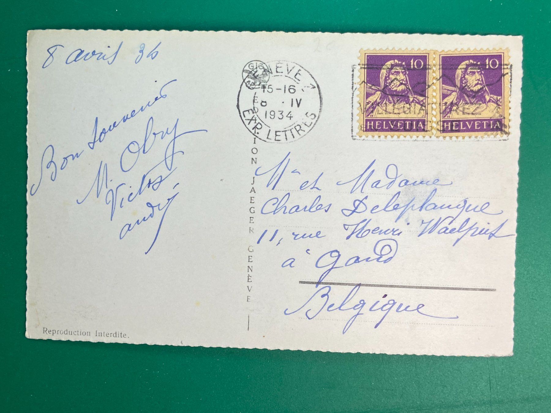 Cartoline postali: Genève - Monument Brunswick – Usato da Steg VS venduto da danwer74 1