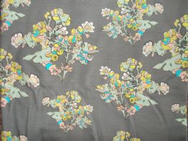 *Sale* French Terry Coupon 85x55cm / Grau Blumen