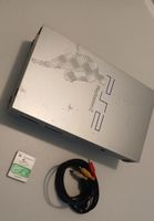 Playstation 2 Silber Konsole mit Speicherkarte und Kabeln