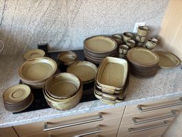 Geschirr Set Keramik braun rustikal gebraucht