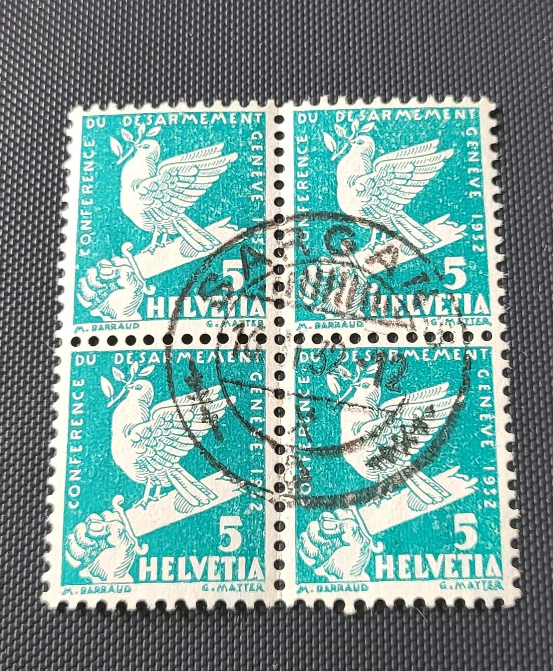 Tutti i francobolli: Viererblock mit Vollstempel Sargans – Usato da St Gallen venduto da Stampsalshobby
