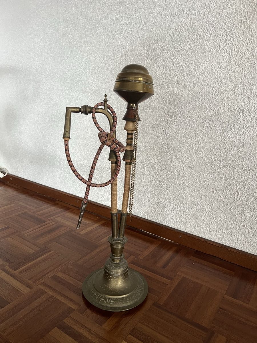 Narghilé: Wasserpfeife Messing antik mit Schlauch 65 cm – Usato da Perlen venduto da Chregle1
