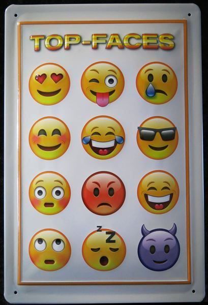 Schilder: Blechschild 3D-EMOJIS SMILEYS TOP FACES – Neu und originalverpackt aus Rupperswil von big-one-sale