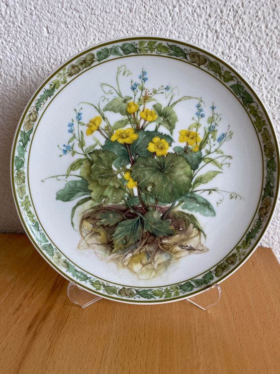 sammelteller-lilien-porzellan-sumpfdotterblume-gebraucht-in