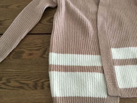 Kuscheliger Strickcardigan Gr. XS rosa/weiss, Herbst-Style