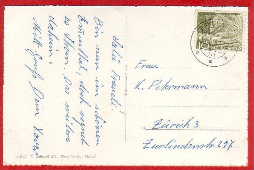 Cartoline postali: SUMISWALD – Usato da Grüningen venduto da Kartenlaube 1