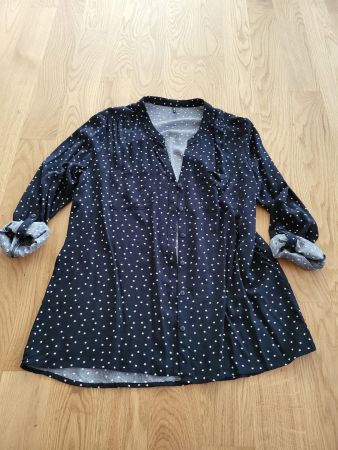 Bluse lang Only dunkelblau mit Sternen Grösse 40