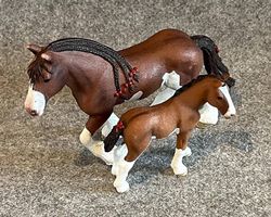 Schleich Clydsale Stute mit Clydsale Fohlen
