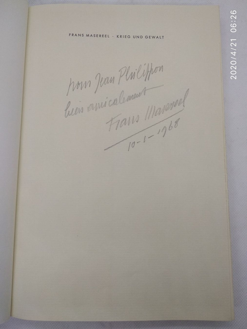 Libri: FRANS MASEREEL - SIGNIERT – Usato da Goldach venduto da Gaip 1