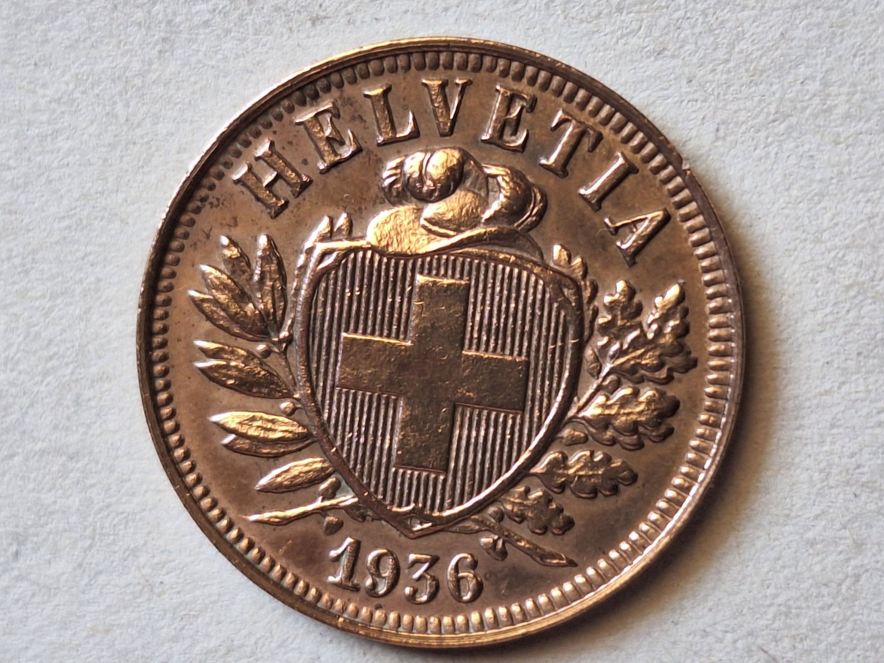 Tutti le monete: 2cts 1936 / SS    (RARE) – Usato da Couvet venduto da zeze03