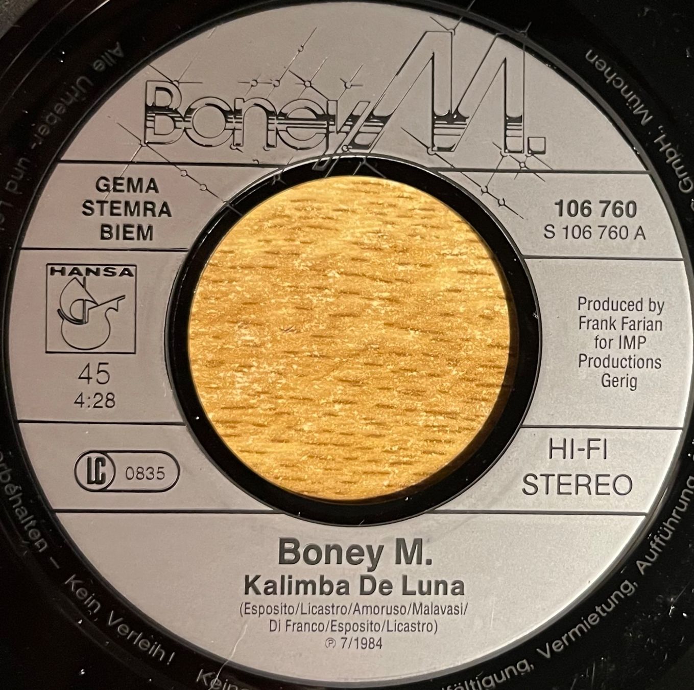 Vinyles: BONEY M. - KALIMBA DE LUNA – D'occasion à Bussigny par vinyl-pas-cher 2