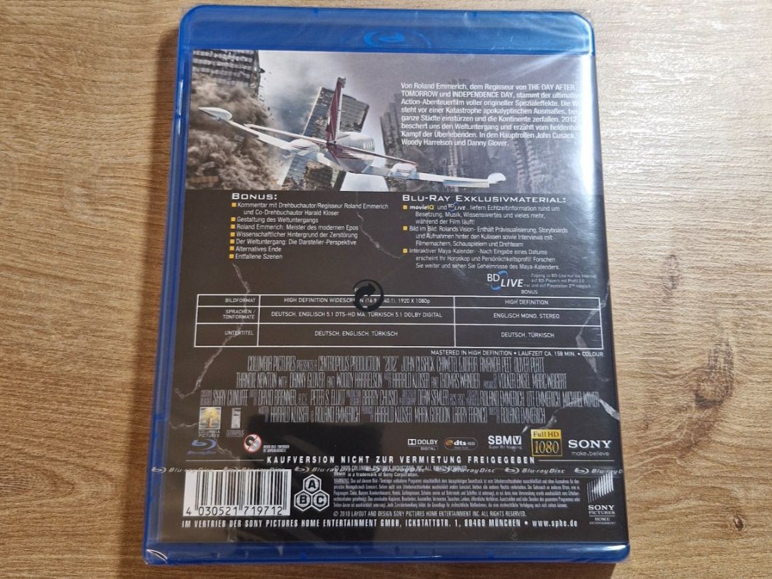 Tutti i DVDs: 2012 (2009) NEU OVP Bluray – Nuovo e nell'imballaggio originale da Pfungen venduto da Whitie 1