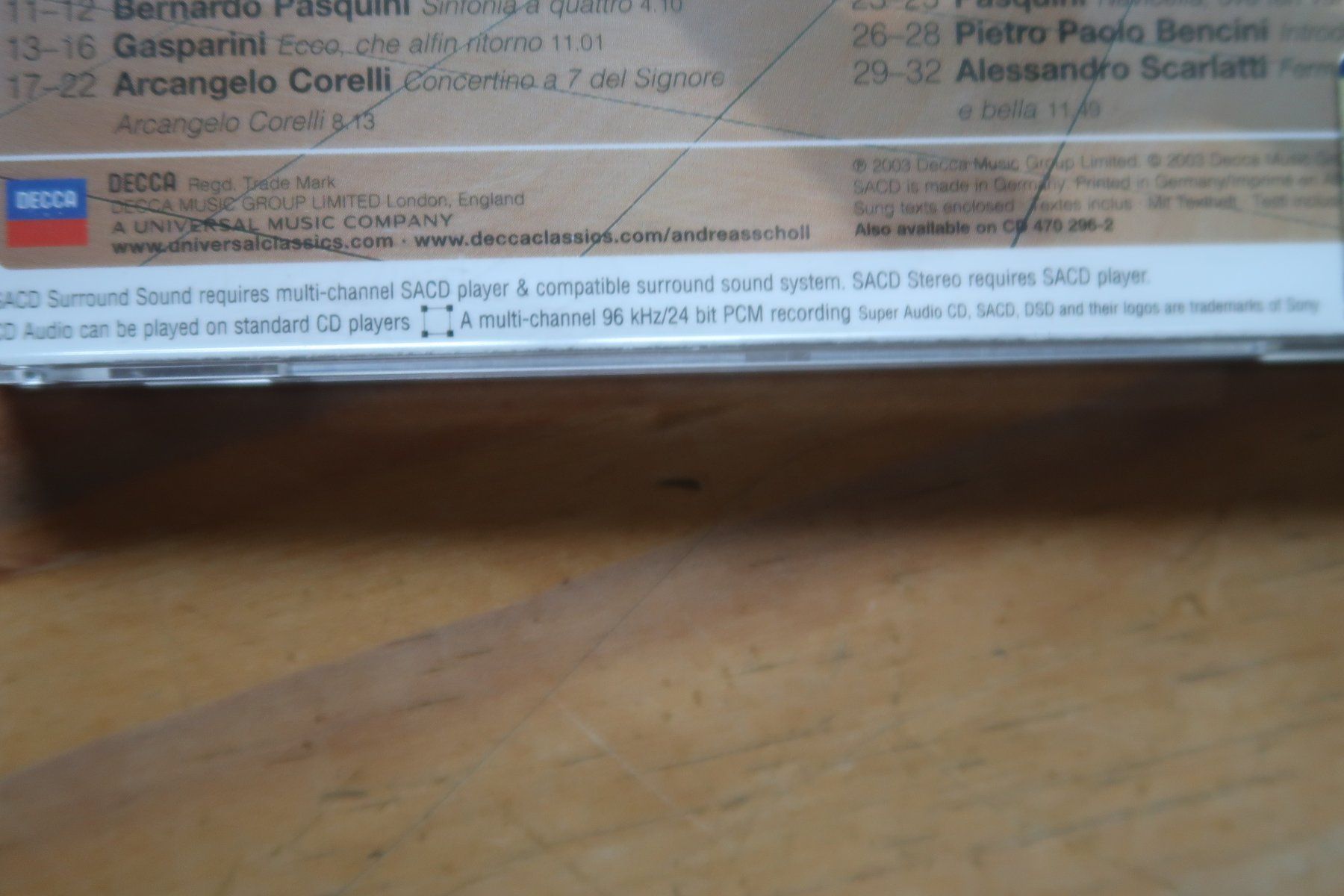 CD: ANDREAS SCHOLL - ARCADIA -  SACD – Usato da Basel venduto da Patiscat 4