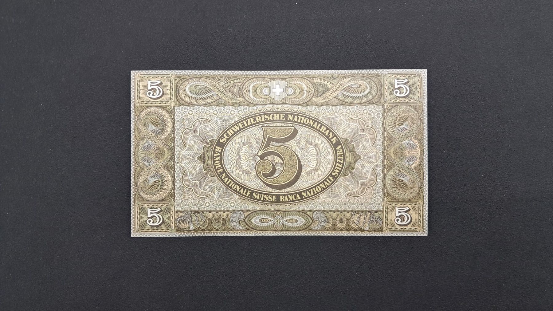 Banconote: 5 Franken  1942 Sign. Weber Unc – Nuovo e nell'imballaggio originale da Lufingen venduto da E-Auktion 1