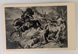 Originale alte Künstler Postkarte: Letzter Ritter top!