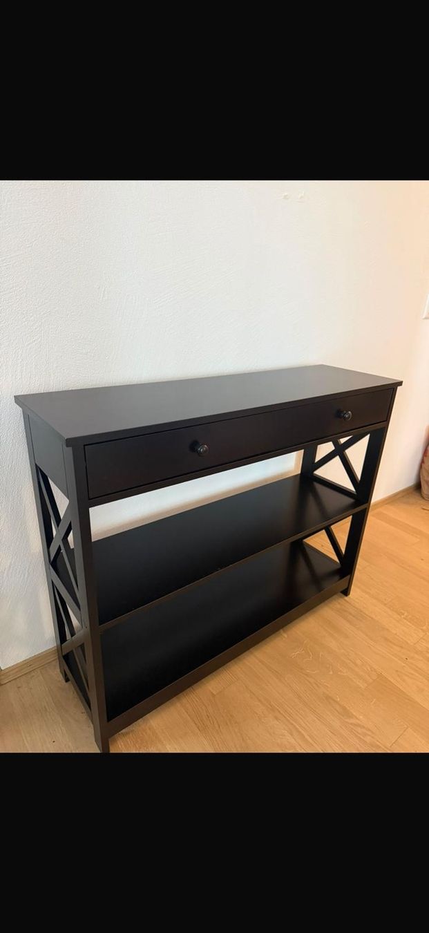 Tavoli: Consolle nera con ripiani - Stile e funzionalità! – Usato da Eschenbach SG venduto da cat_wp6s 1
