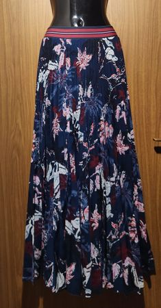 Jupe LIEBLINGSSTUECK imprimée plissée bleu foncé taille M/L