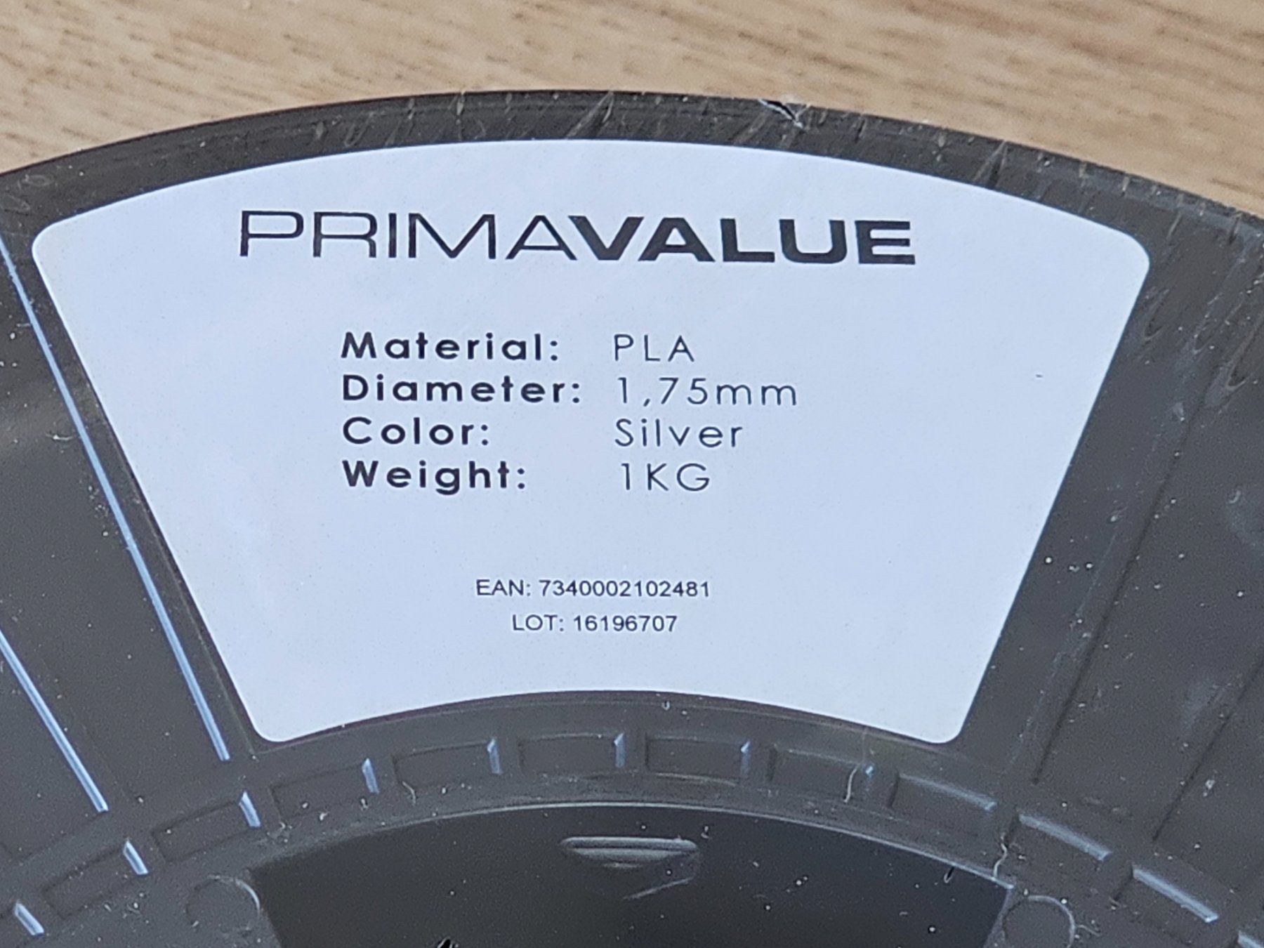 Filamento: PrimaValue PLA - 1.75mm - 1 kg - Silver – Nuovo e nell'imballaggio originale da Yvonand venduto da Li_poch 1
