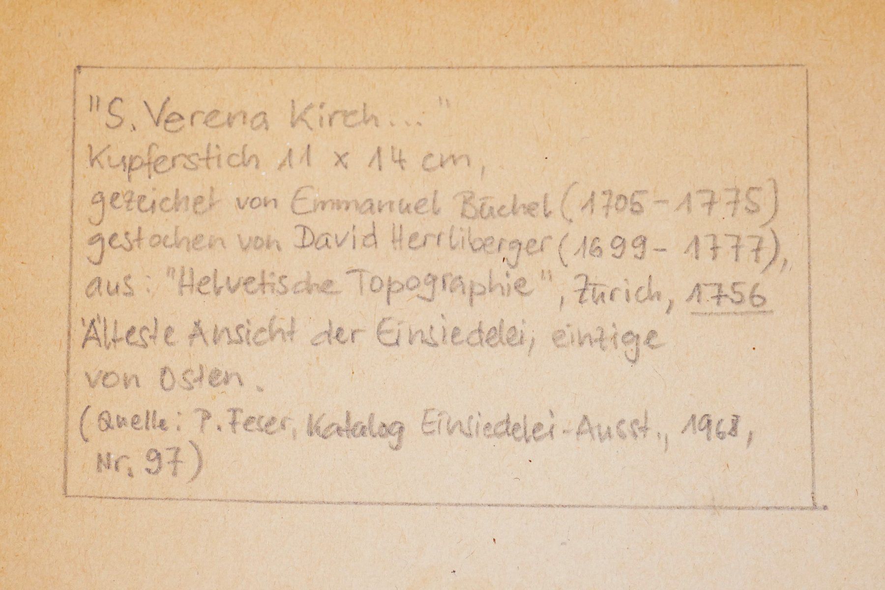 Stiche: S. Verena Kirche Kupferstich – Gebraucht aus Urtenen-Schönbühl von Restwert_Schoenbuehl 4