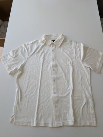rag & bone Herren Strickhemd Kurzarm Creme (Grösse S)