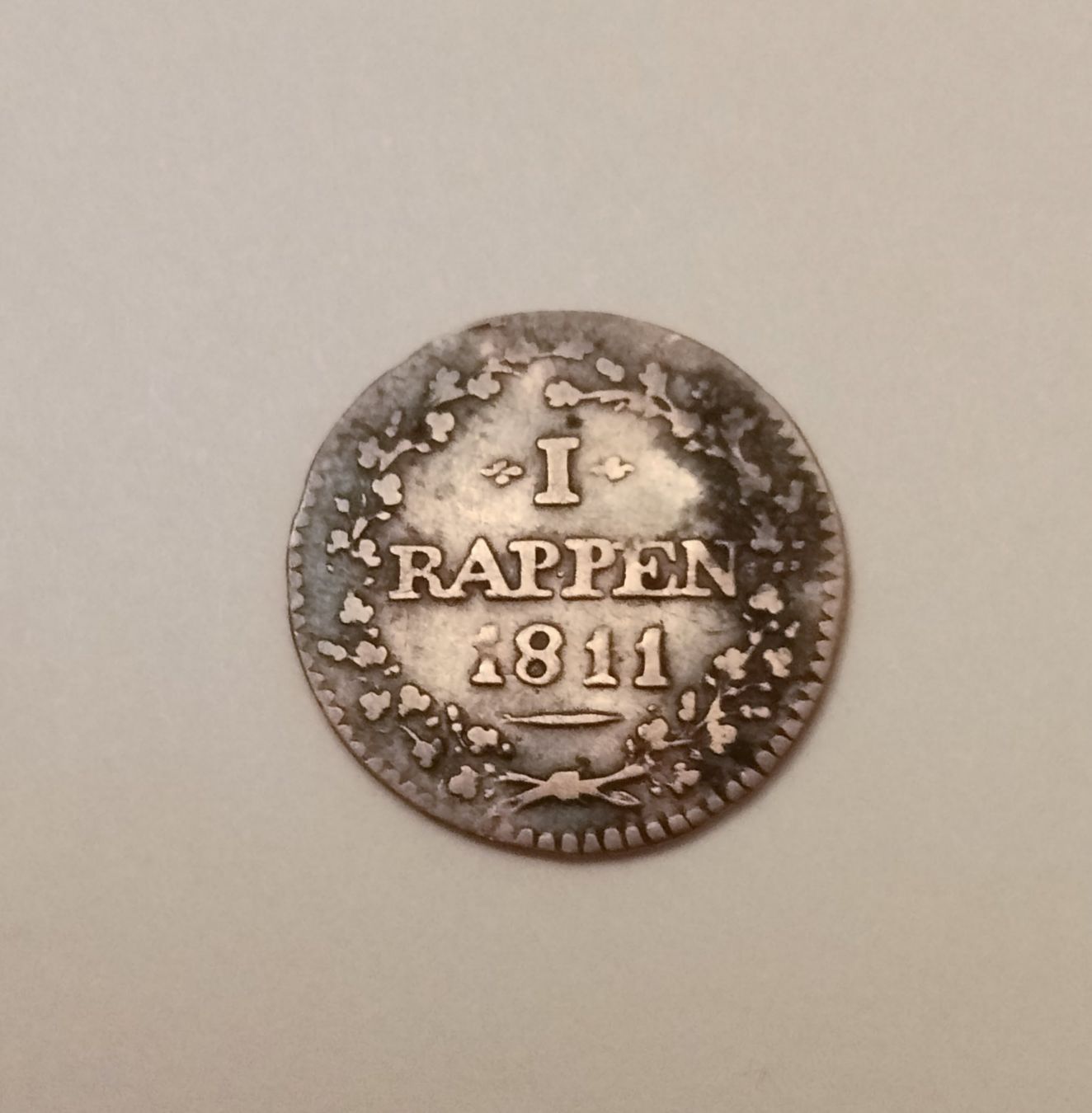 Tutti le monete: 1811   1 Rappen  Kanton Aargau – Usato da thoerigen venduto da grimselcat 1