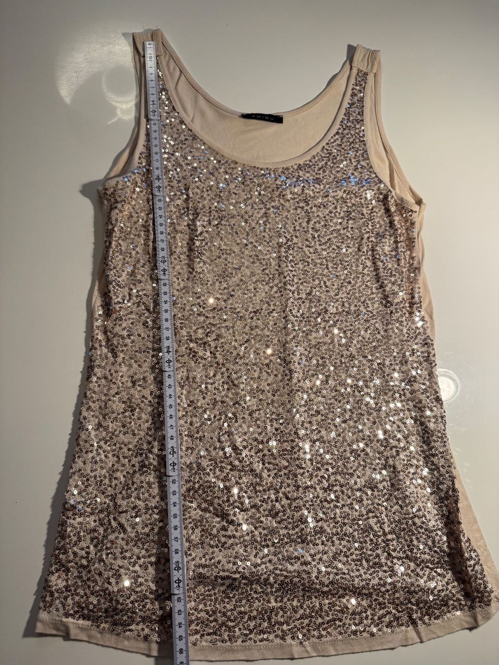 Top: Edles Pailetten Top Beige Gr M – Usato da Zumikon venduto da calibru