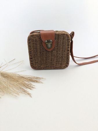 Hübsche Korbtasche, Umhängetasche, braun, Sommer-Look