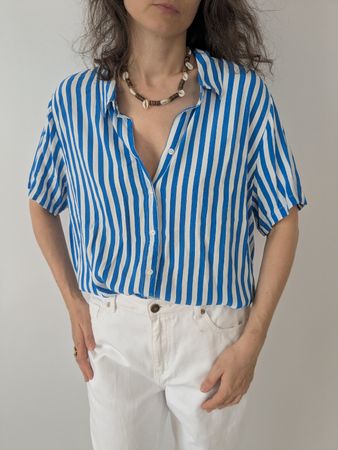 Bluse OPUS gestreift blauweiss Grösse 44 100% Viskose