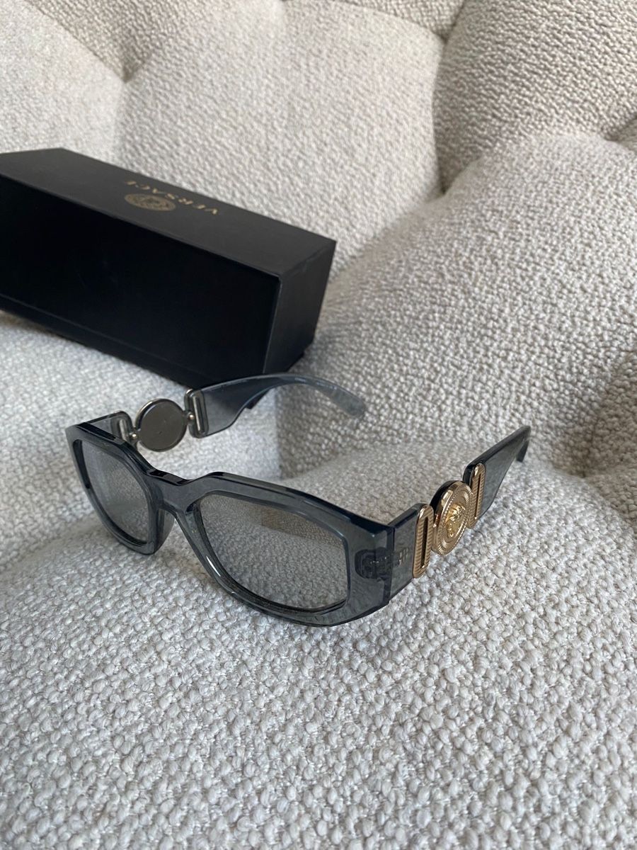 Versace Brillen & Gläser: Versace glasses chrome glass, transparent grey – Gebraucht aus Genève von Allhype